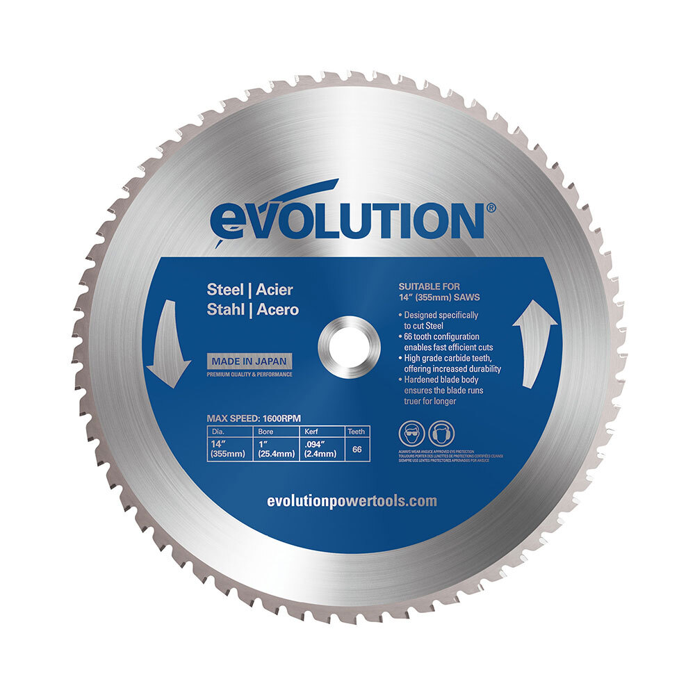 Evolution 14BLADEST Steel & Ferrous Metal Cutting Saw Blade, 14 Inch x 66-Tooth gallery