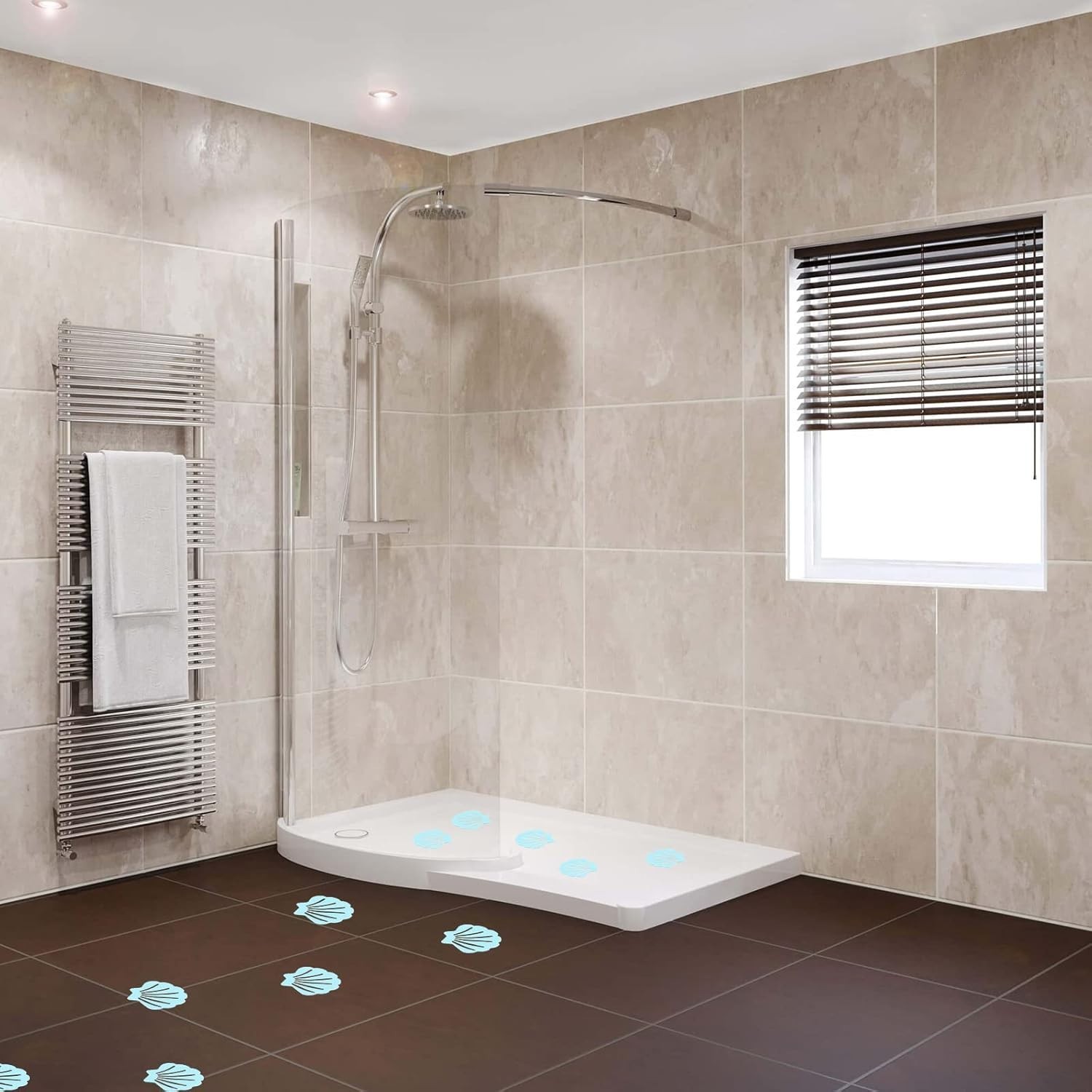 Bathtub Stickers Non Slip, Shell Shaped Tubs Safety Shower Treads 12Pcs gallery
