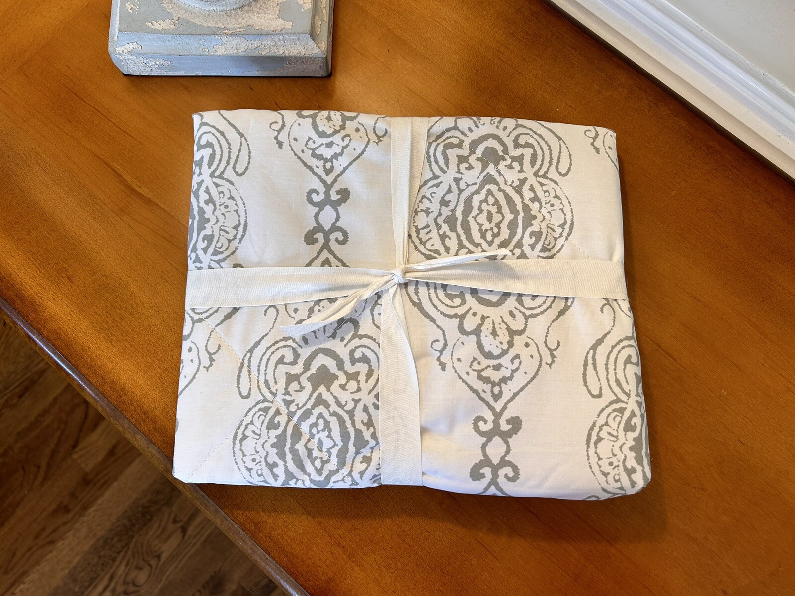 Pottery Barn Dessi Print Reversible Quilted Sham ONLY Euro Gray NWOT gallery