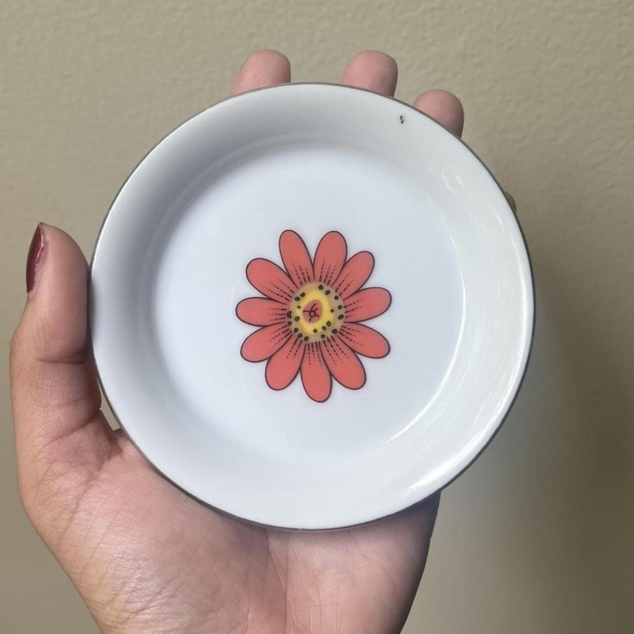 Vintage retro Creative Japan small funky floral 70s boho kitsch trinket dish gallery