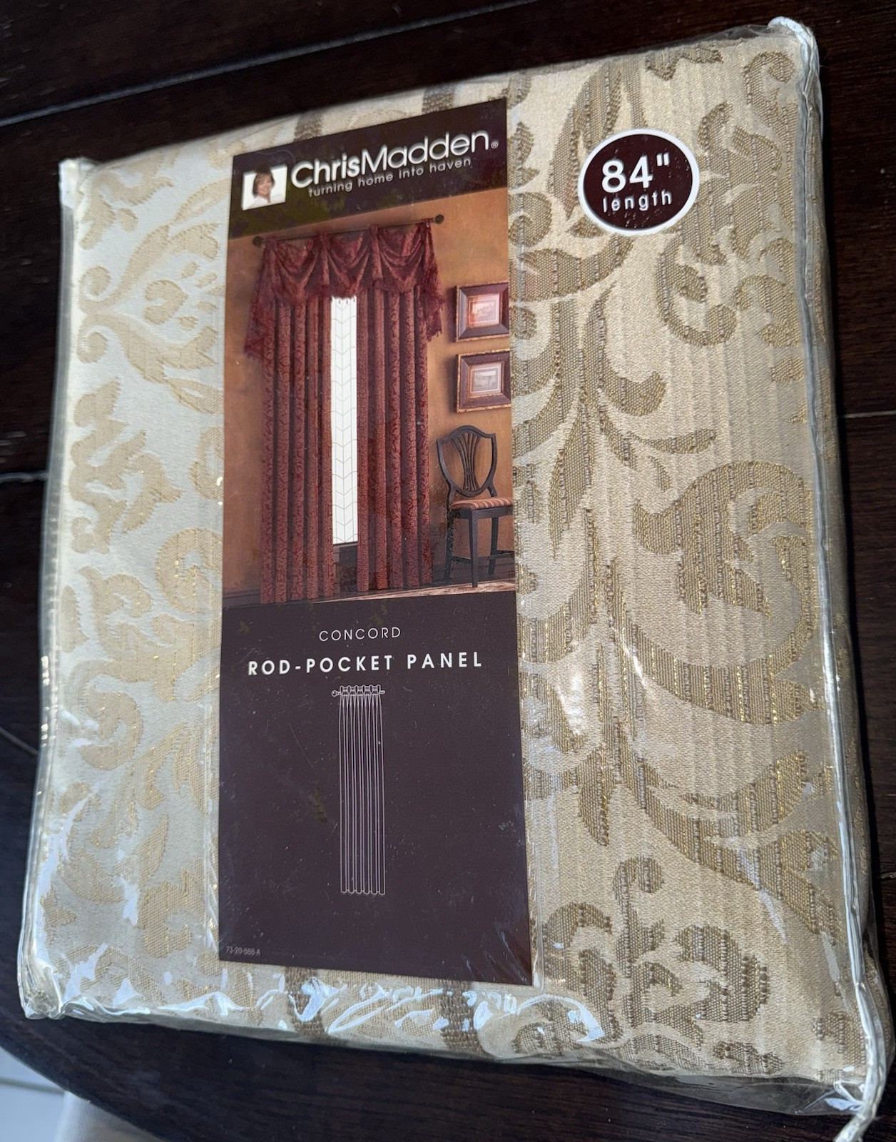 Chris Madden Concord Rod Pocket Panel Spa Linen Floral Polyester 54x84in Curtain gallery