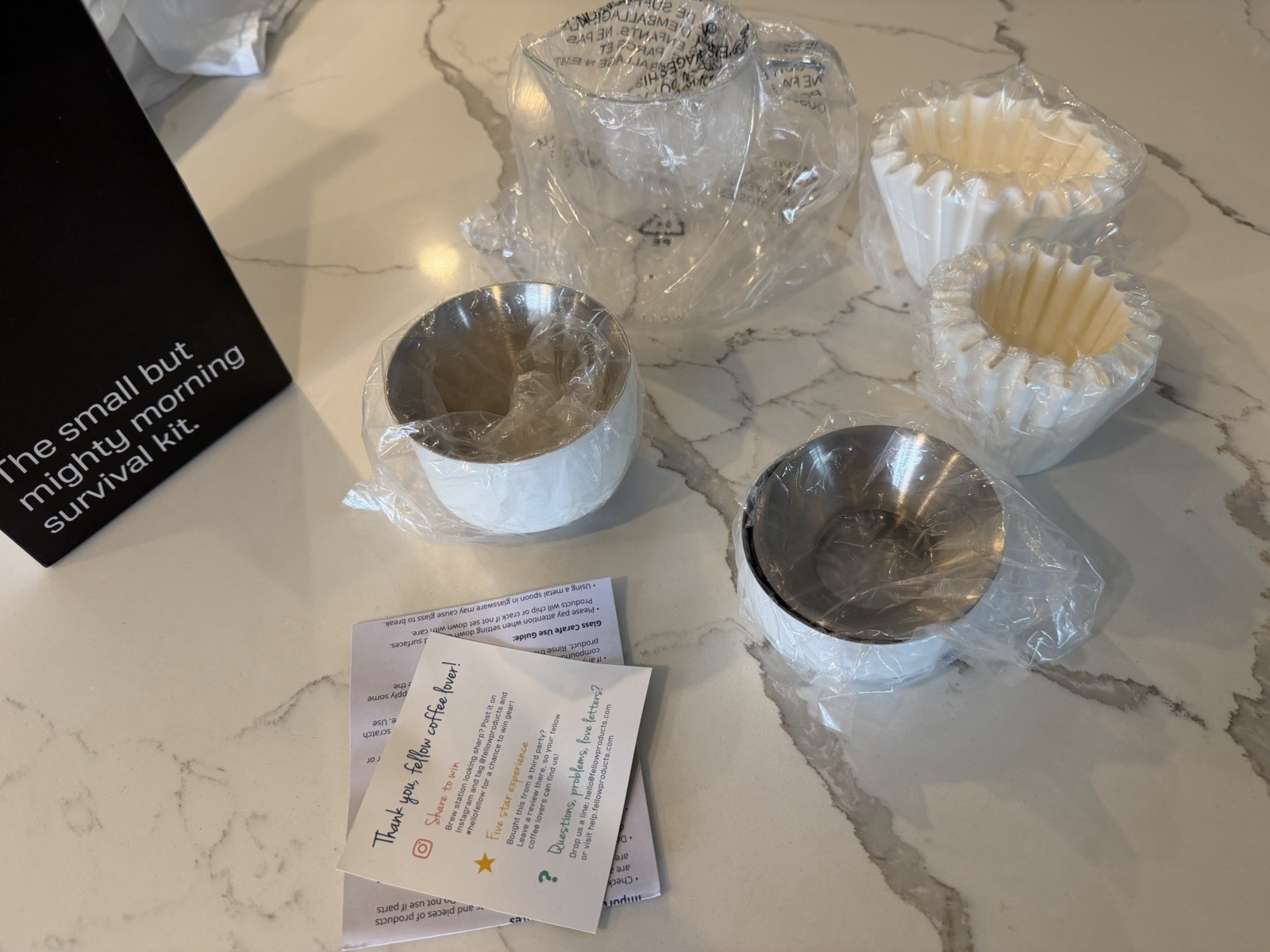 NIB Fellow Mighty Small Stagg Pour Over Set Coffee Maker (Matte White) gallery