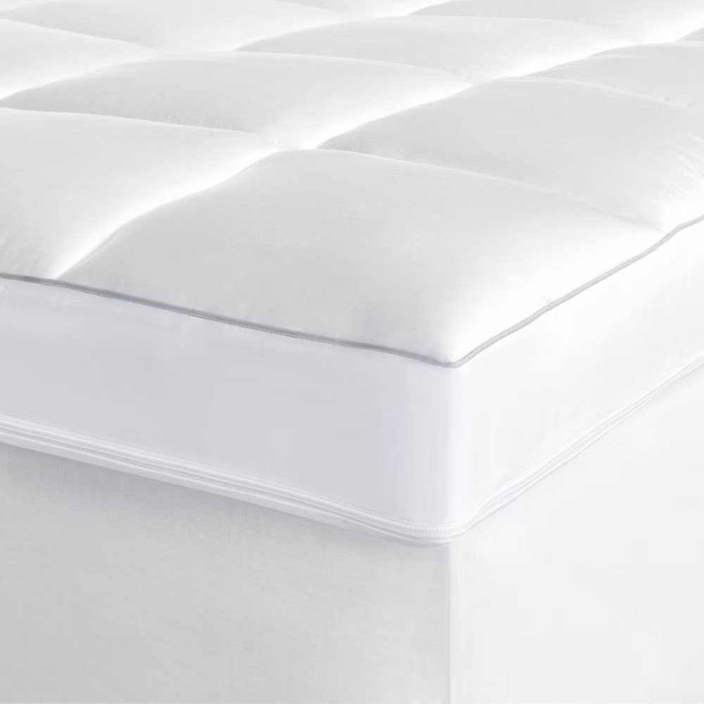 Full Premium Cooling 4" Dual Layer Memory Foam Mattress Topper - Casaluna gallery