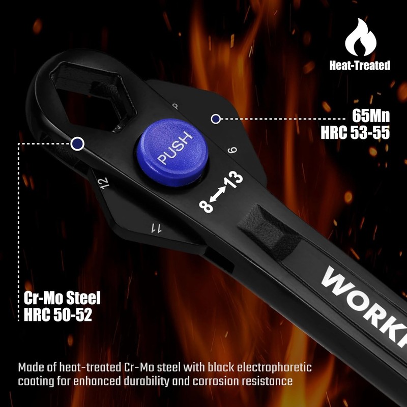 WORKPRO 2PC 12-in-1 Universal Adjustable Wrench Set Multi Head 8-19mm 5/16"-3/4" gallery