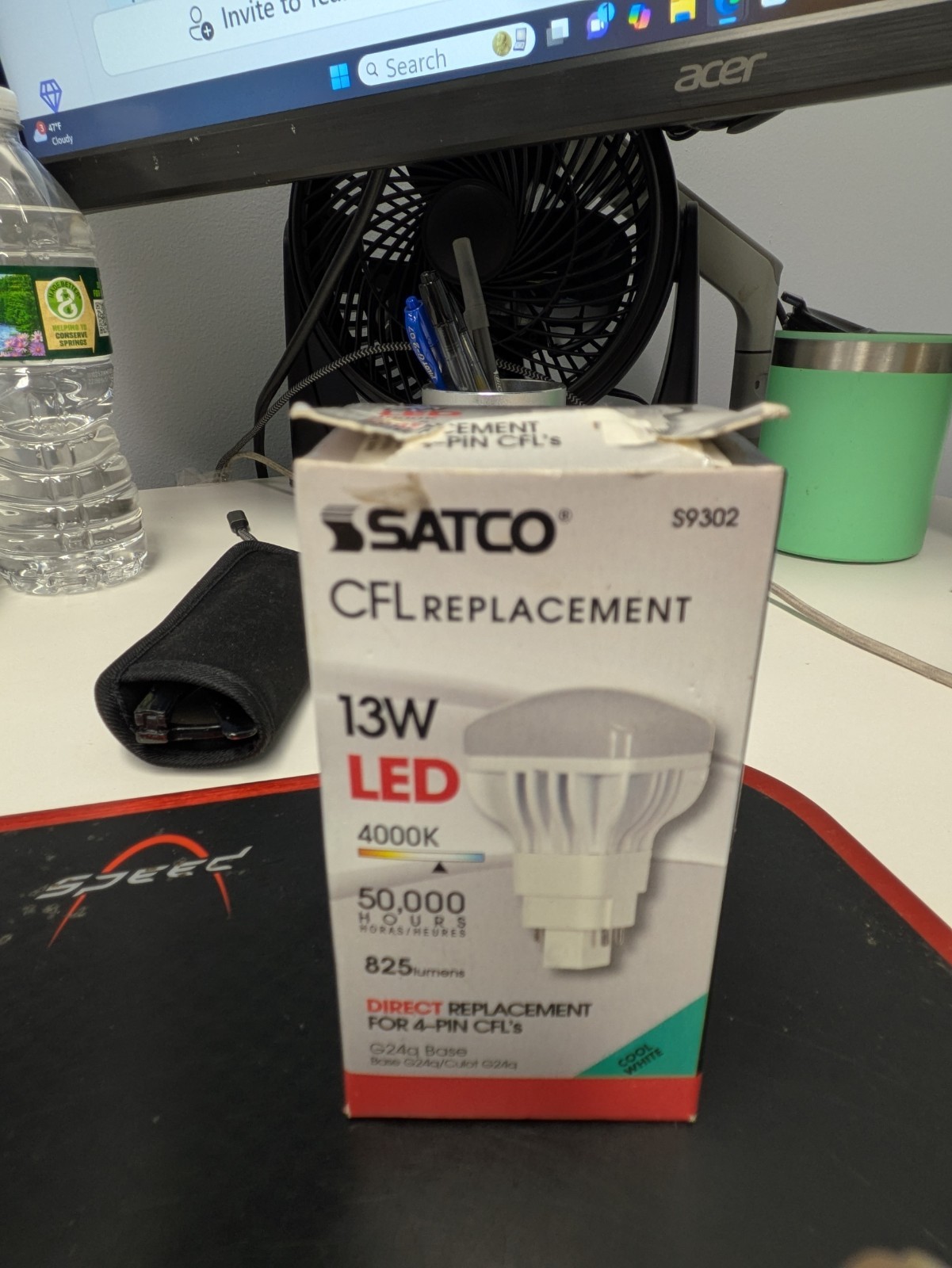 SATCO S9302 NEW 13WATT LED 4-PIN CFL REPLACEMENT BULB gallery