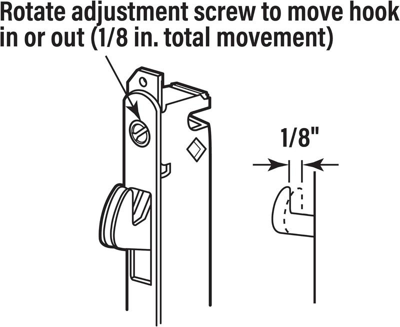 E 2014 Mortise Lock - Adjustable, Spring-Loaded Hook Latch Projection for Sli... gallery