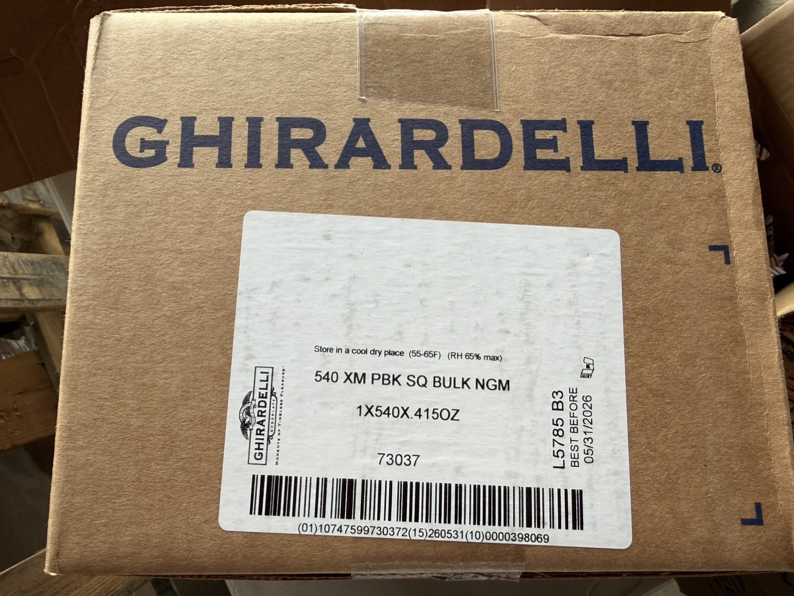 Ghirardelli PEPPERMINT BARK Milk Chocolate Squares-540 Pcs Bulk PLEASE READ gallery