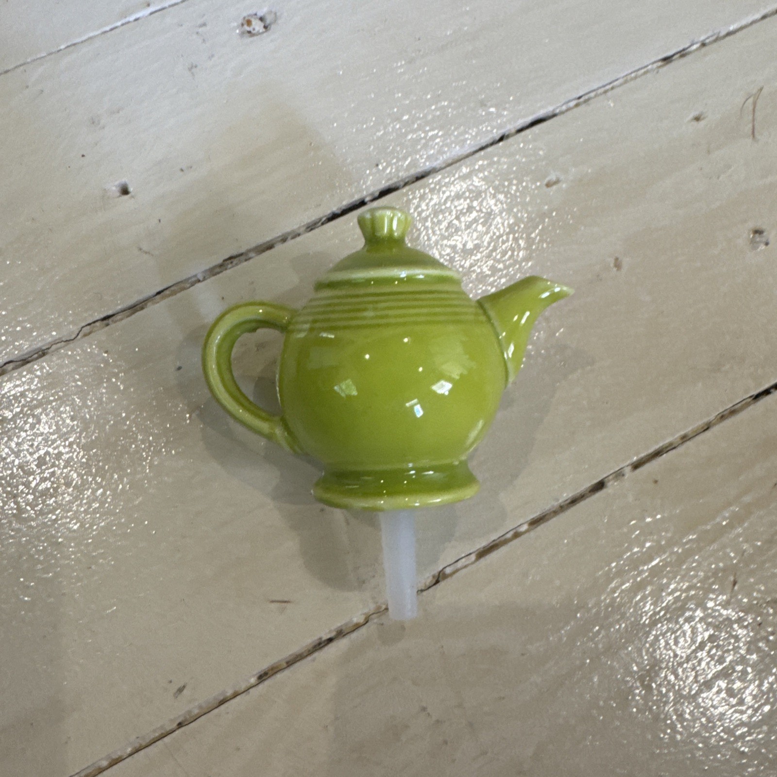 Nora Fleming Mini Green Tea pot For Fiesta Peony Bread Tray Brand New! Mini Only gallery