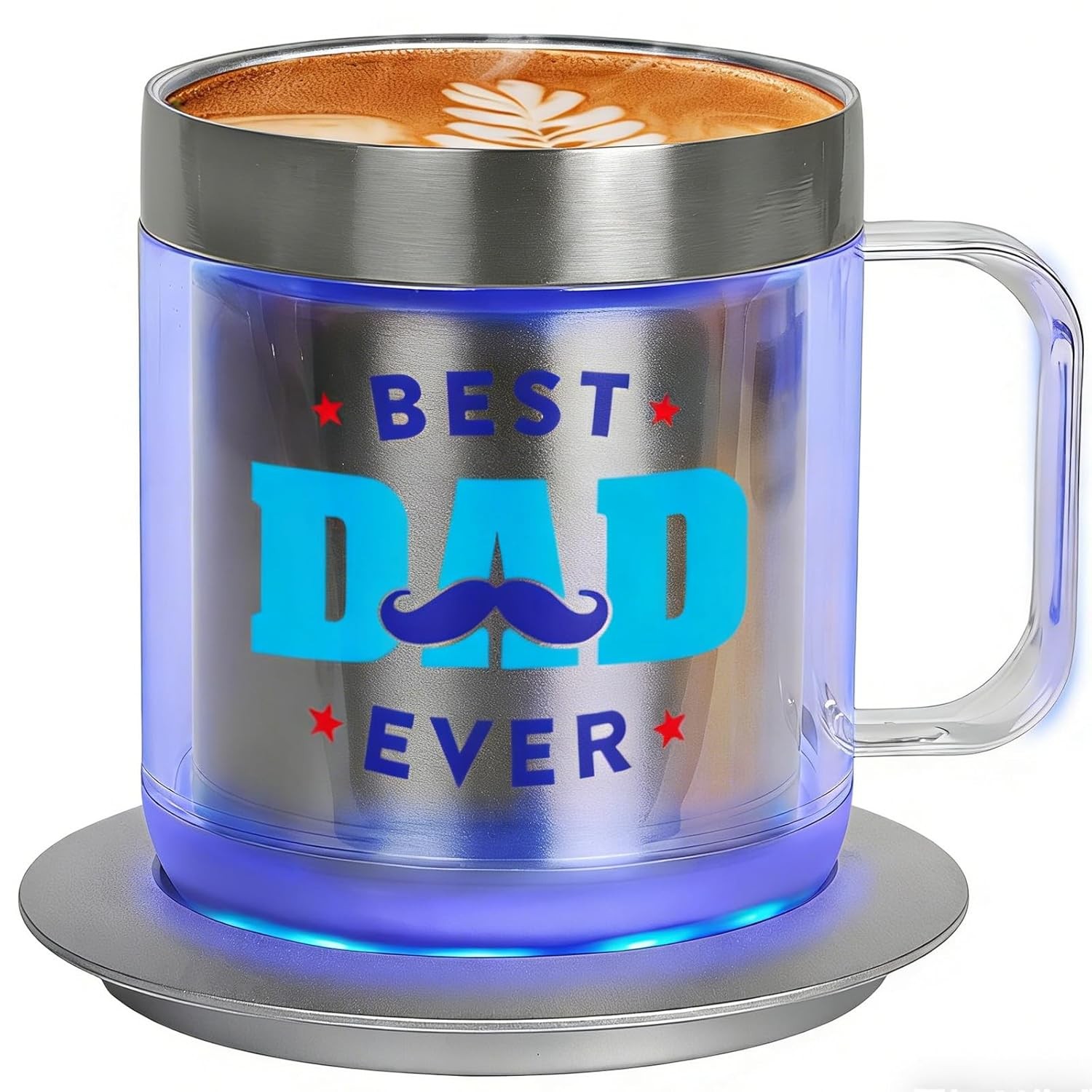 12oz Heated USB Coffee Mug with BEST DAD EVER Design, Personalized Dad gallery