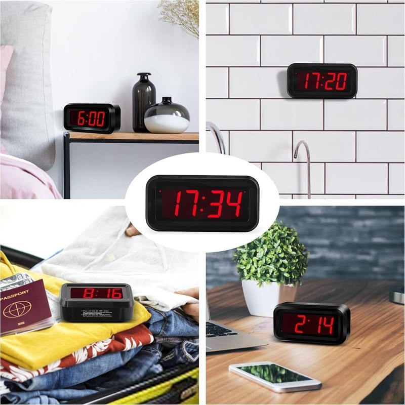 Alarm Clock, Led Digital Clock, Small Wall Clock, Battery Operated, Ad gallery
