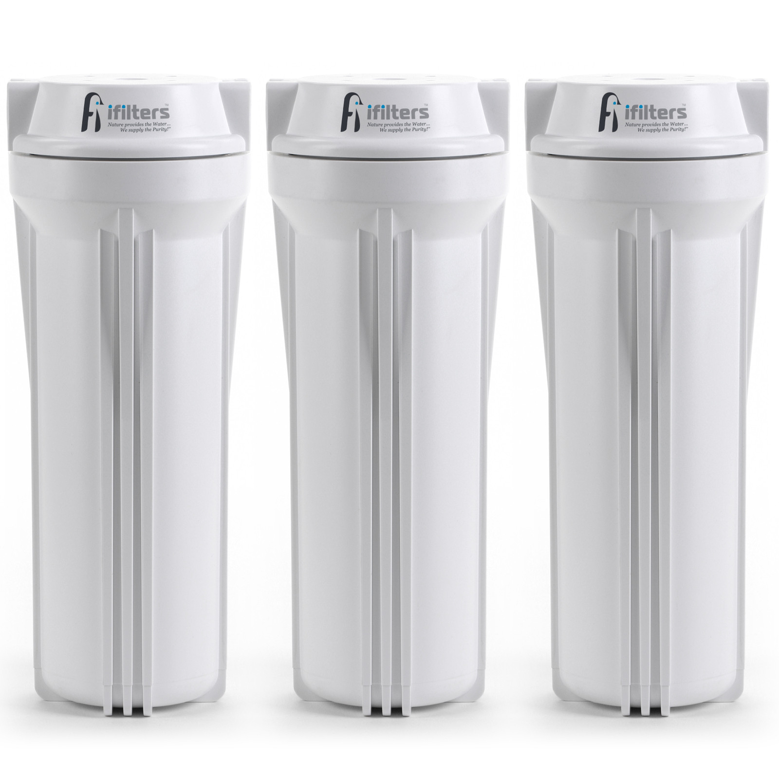 3pc Water Filter Housings For RO, DI, Drinking Water Filtration Systems 1/4" FPT gallery
