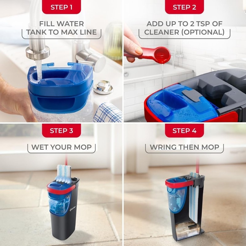 O-Cedar H2prO Microfiber Mop & Bucket, Multicolored - NEW - FREE SHIPPING gallery