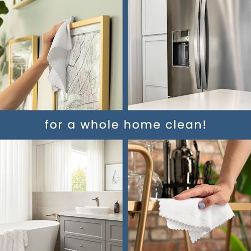50 Pack Microfiber Cleaning Cloth with Box, Bulk Towels for Home, White gallery