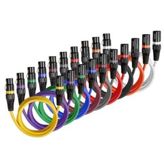XLR Cable 6.5 ft, 10 Pack, Shielded Balanced DMX Male to Female Microphone Cable