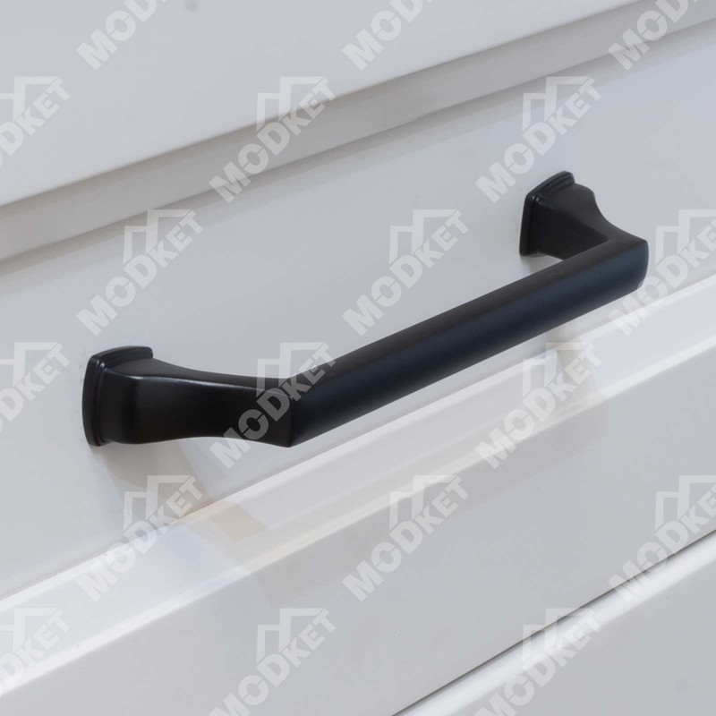 Solid Matte Black Modern Cabinet Pulls Knobs Handles Kitchen Bathroom Drawers gallery