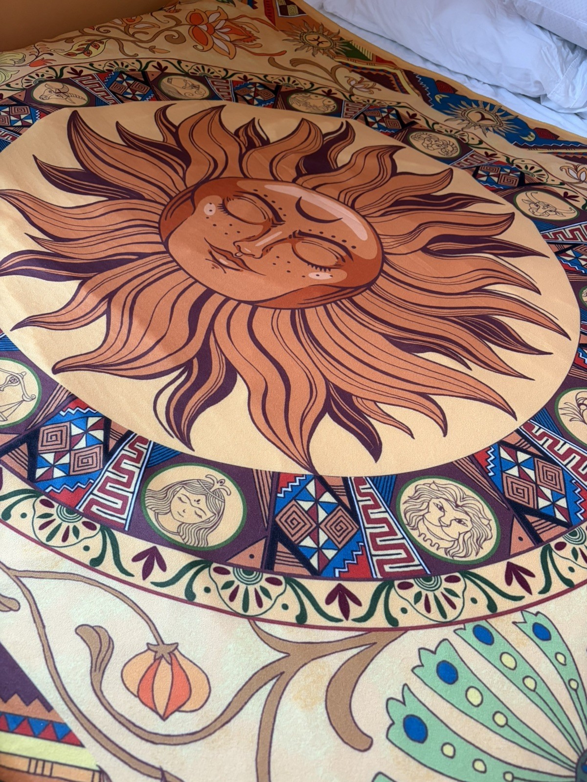 Sun & Zodiac Wall Hanging Tapestry Bohemian Nice Colors ++ gallery