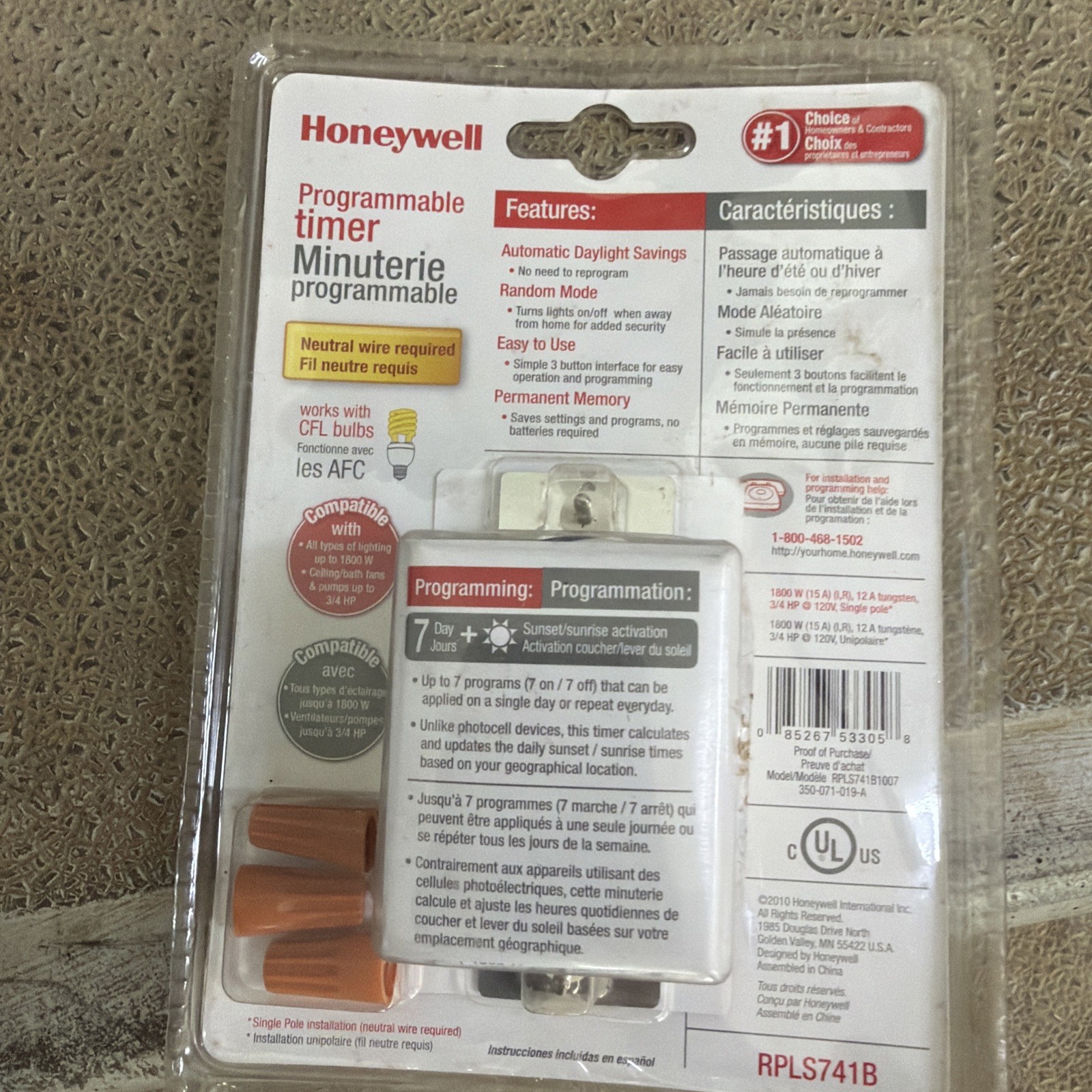 Honeywell Home RPLS741B 7 Day Programmable Light Switch Timer 120V Solar New gallery