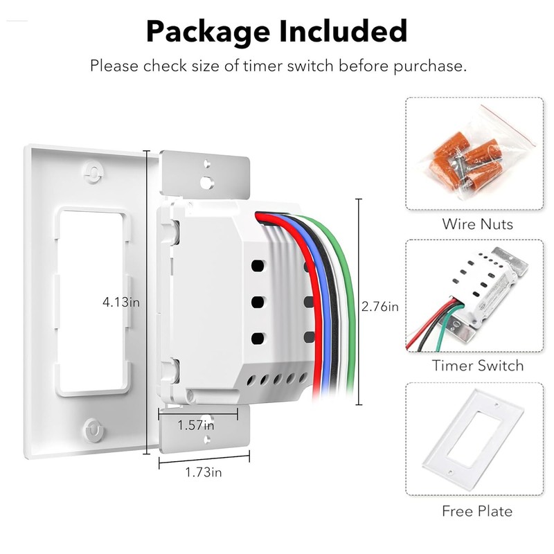 BN-LINK 7 Day Programmable In-Wall Timer Switch Digital for Fans, Lights, Motors gallery
