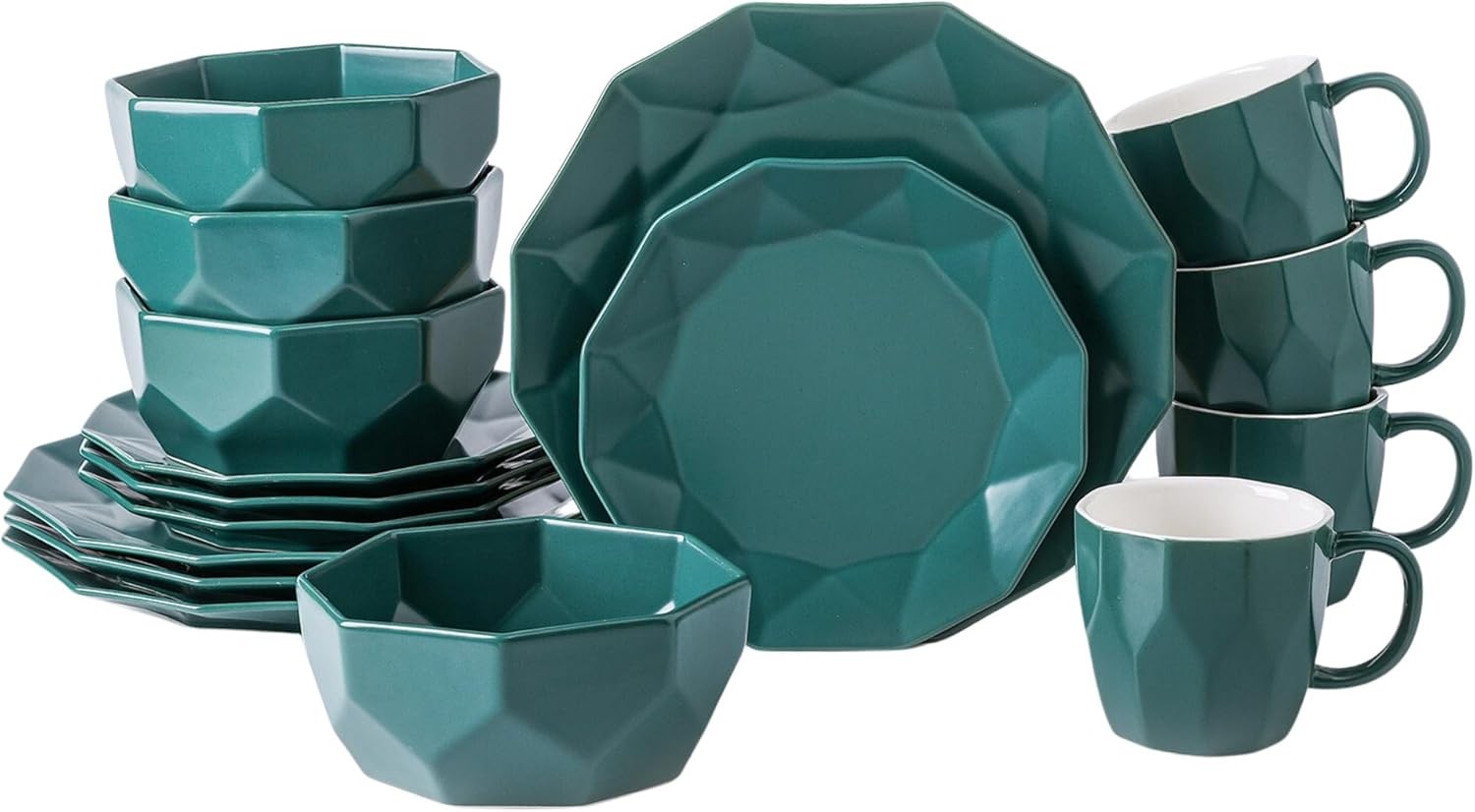 Stone Lain Jamie Informal Porcelain 16-Piece Dinnerware Set, Green (Open Box) gallery