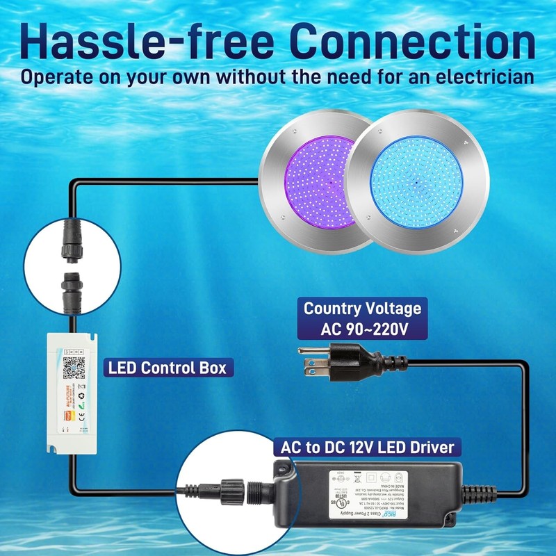 10" LED Pool Lights for Inground Pool Swimming Pool Lights with Remote Control gallery