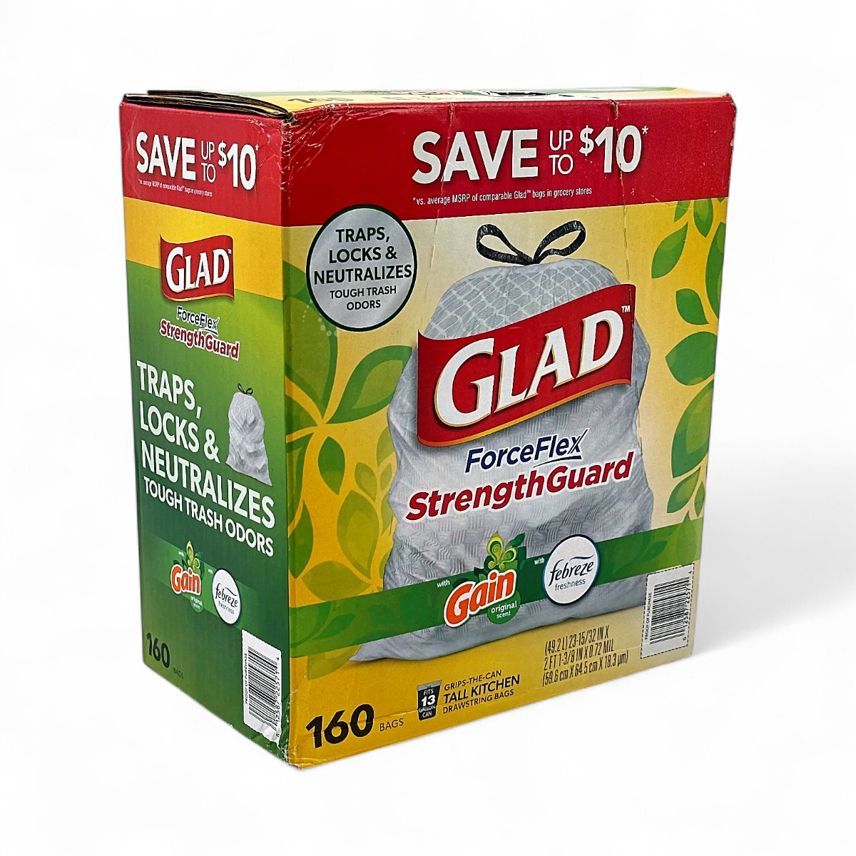 Glad ForceFlex StrengthGuard Tall Kitchen Trash Bags 160-Count - White gallery