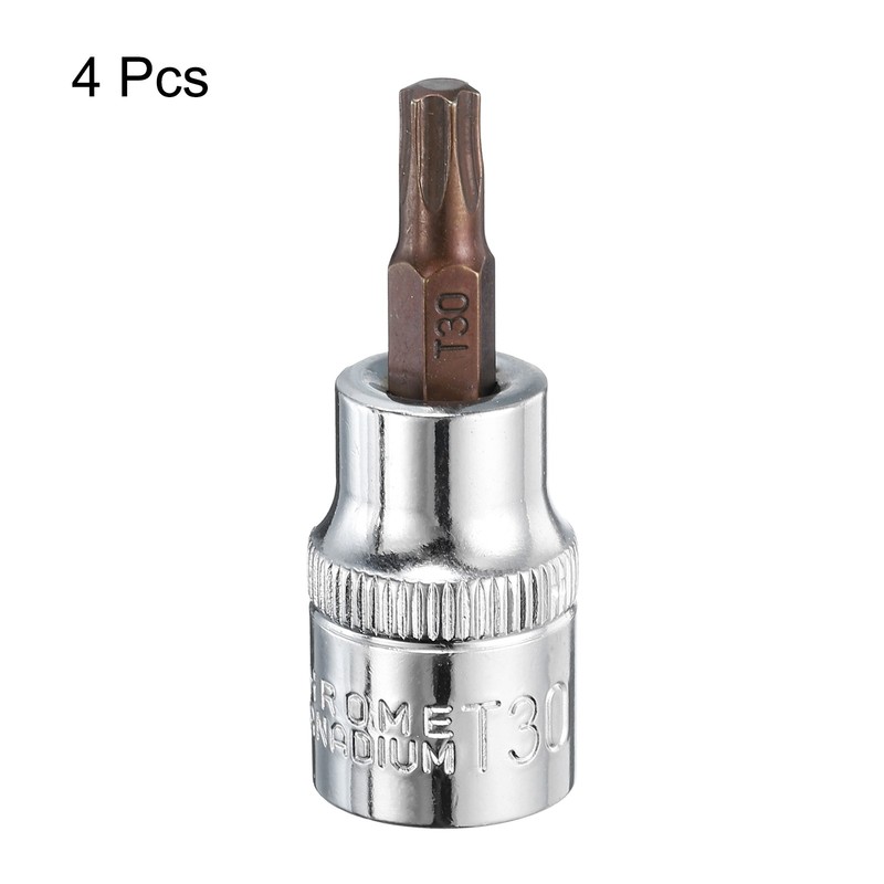 3/8-Inch Drive Bit Socket Torx T30 S2 Steel 48mm Length 4 Pcs gallery