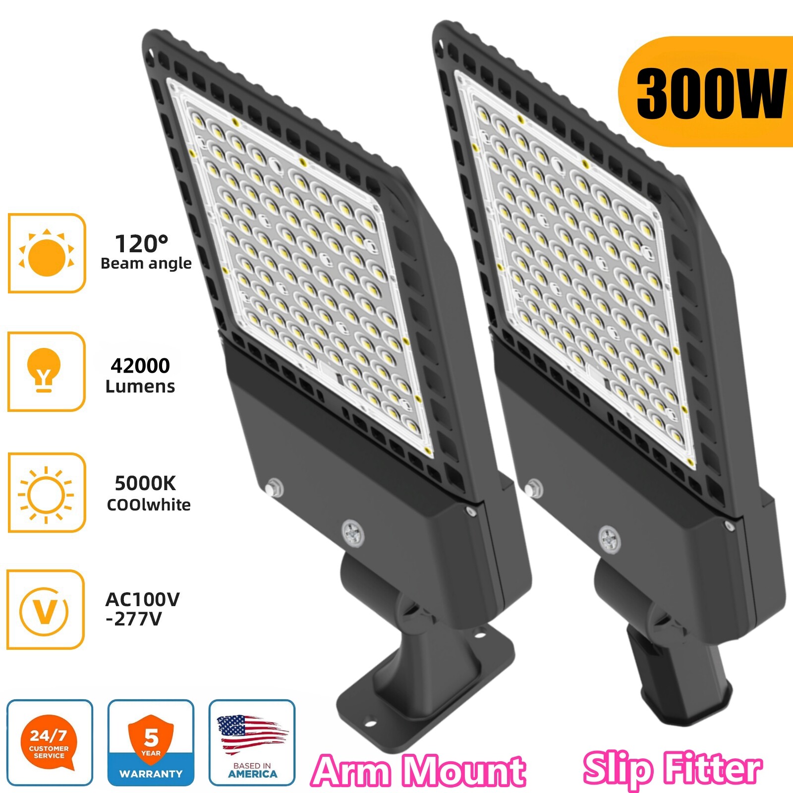 LED Flood Light 200W 300W Outdoor LED Parking Lot Shoebox Street 5500K Fixture gallery