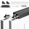 VEVOR Bypass Sliding Door Hardware Kit 5 ft Aluminum Alloy Dual-Track for Closet gallery