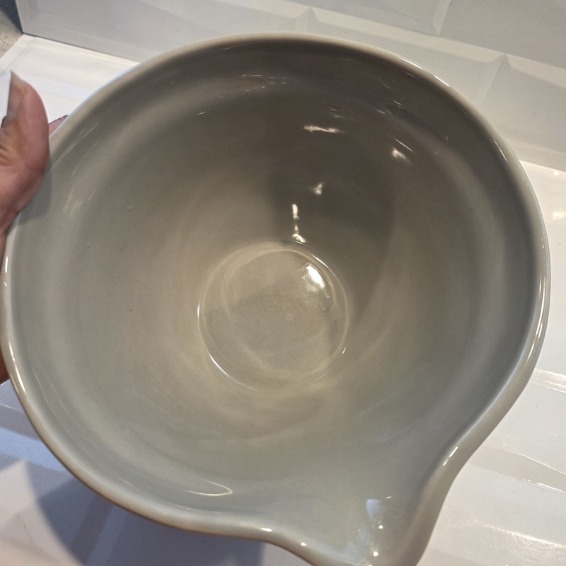Pottery Barn Gray Rhodes Ceramic Nested Mixing Bowl with Spout Farmhouse Neutral gallery