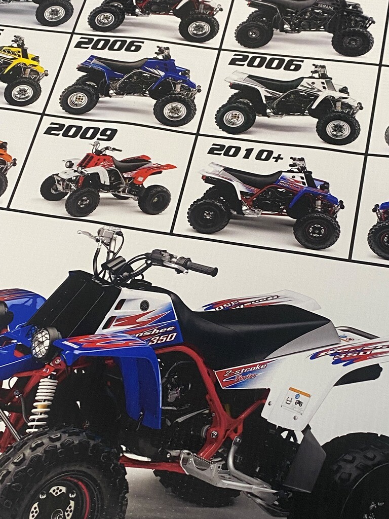 Yamaha Banshee yfz350 Generations Banner Poster 1987 - 2010 350 yfz print canvas gallery