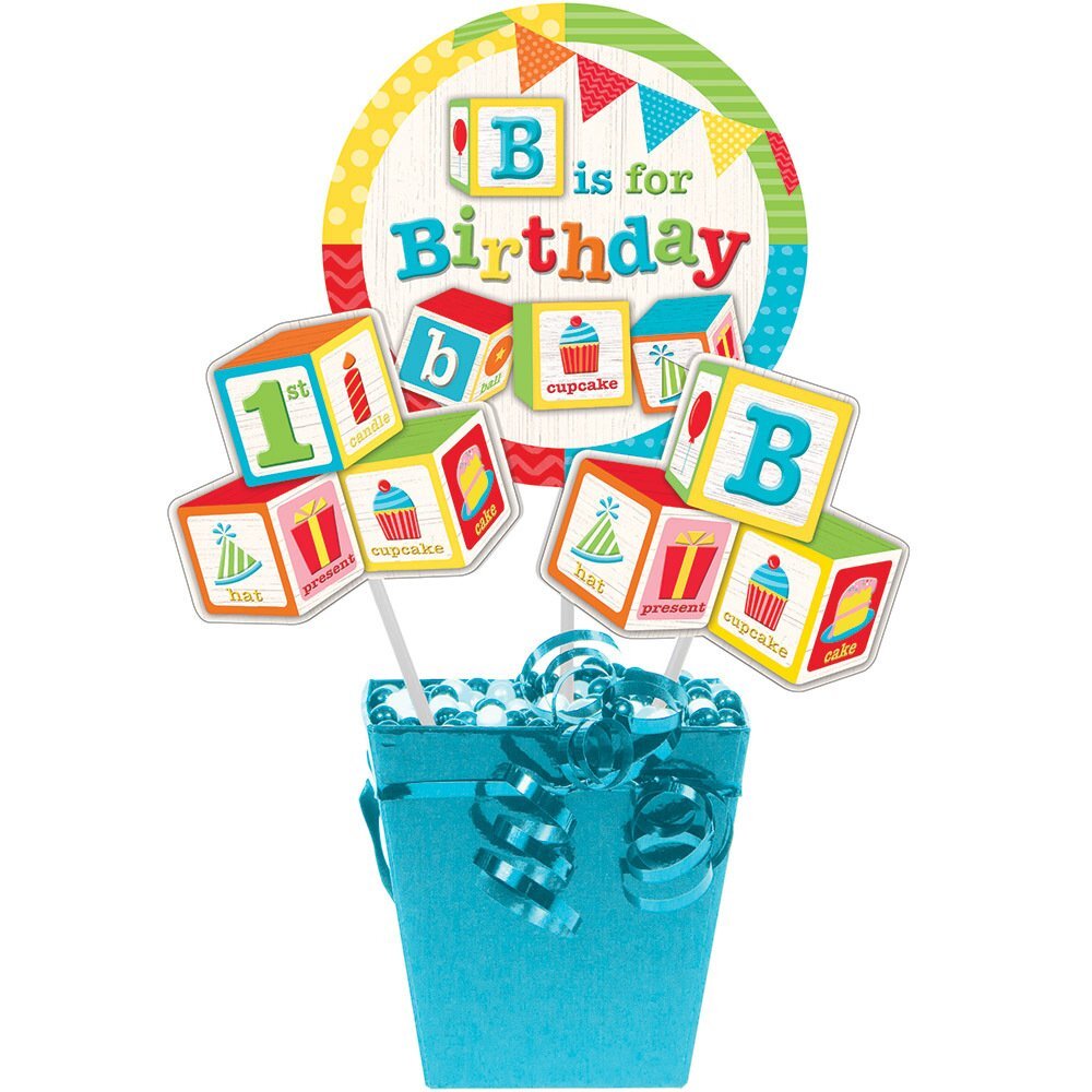 ABC Birthday Building Blocks 1st Birthday Party Decoration Centerpiece Sticks gallery