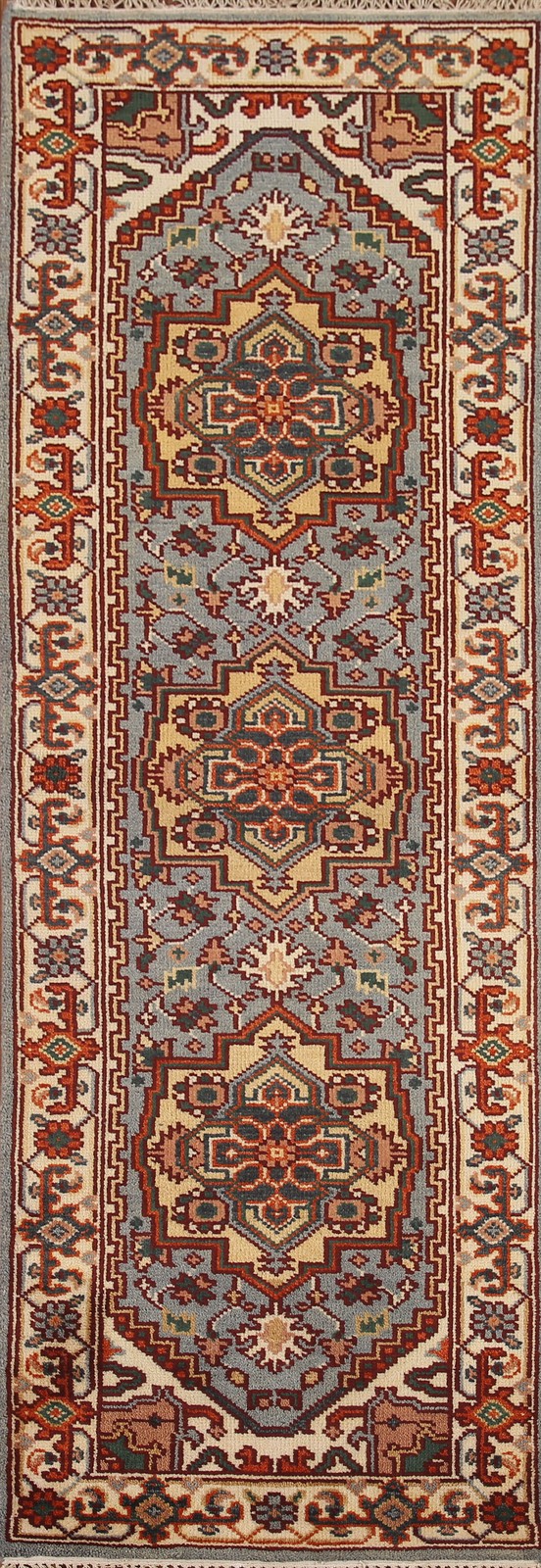 Geometric 8 ft Oriental Runner Rug 2x8 Wool Hand-knotted Classic Carpet gallery