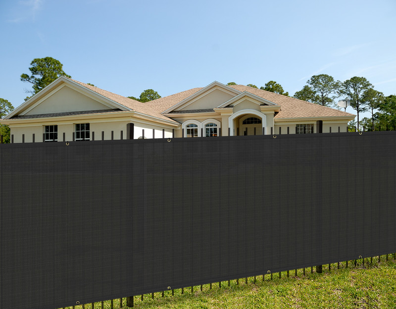 8ft Privacy Fence Screen Windscreen Black Mesh Shade Cover for Garden Yard Pool gallery