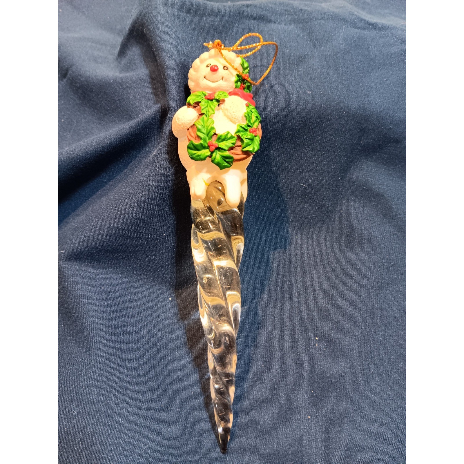 Avon Gift Collection Icicle Fun Ornament Snowman With Wreath Christmas Holiday gallery