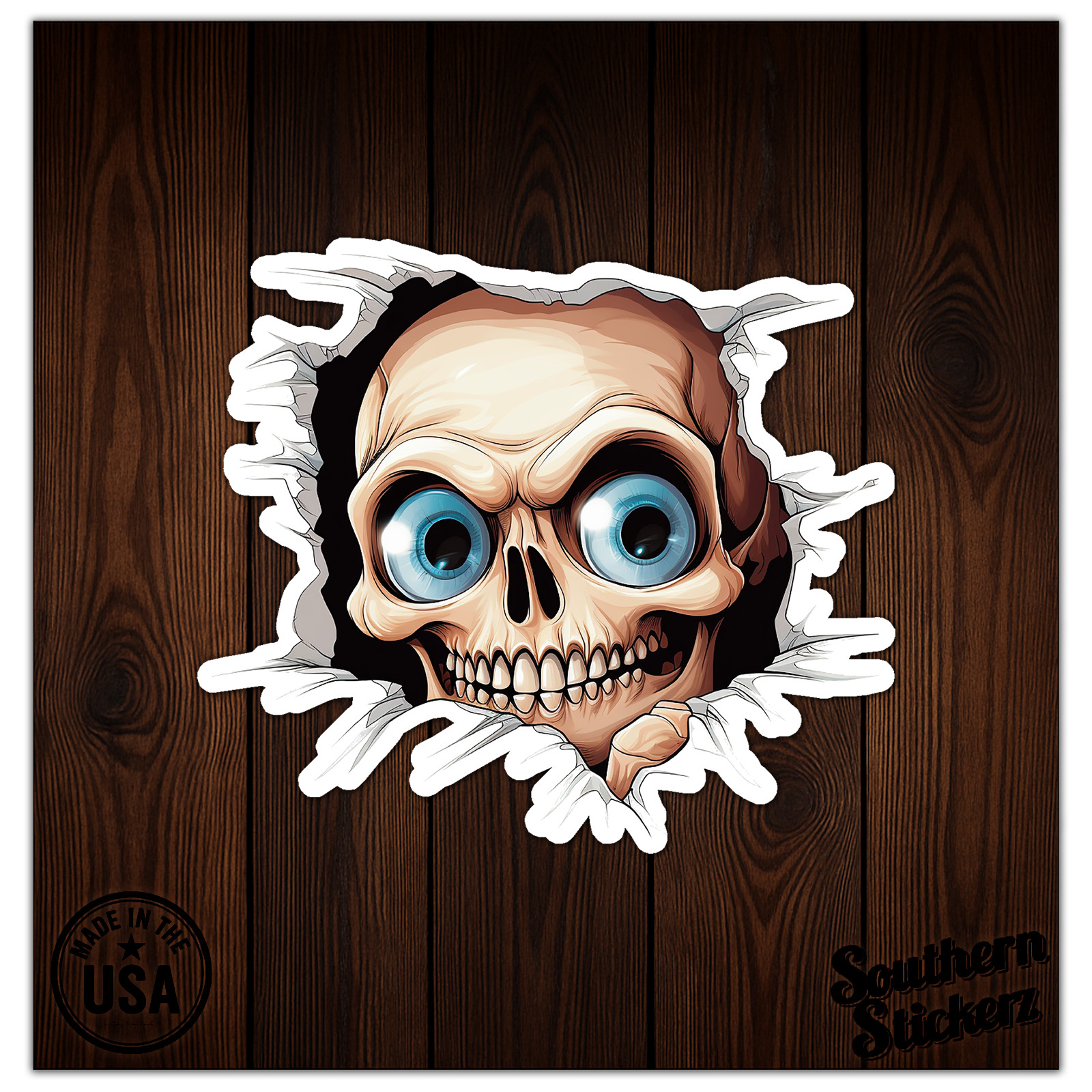 Skull Peeking - Vinyl Decal Sticker - Car Window Laptop - ebn11987 gallery