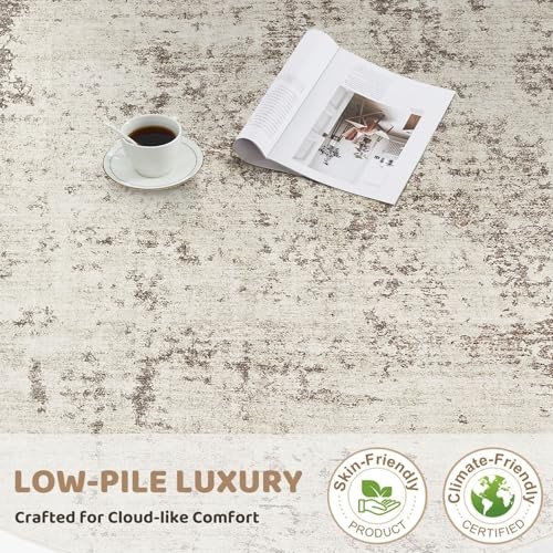 2x3 Entryway Area Rug: Washable Neutral Modern 2' x 3' (Rectangular) Dark Brown gallery