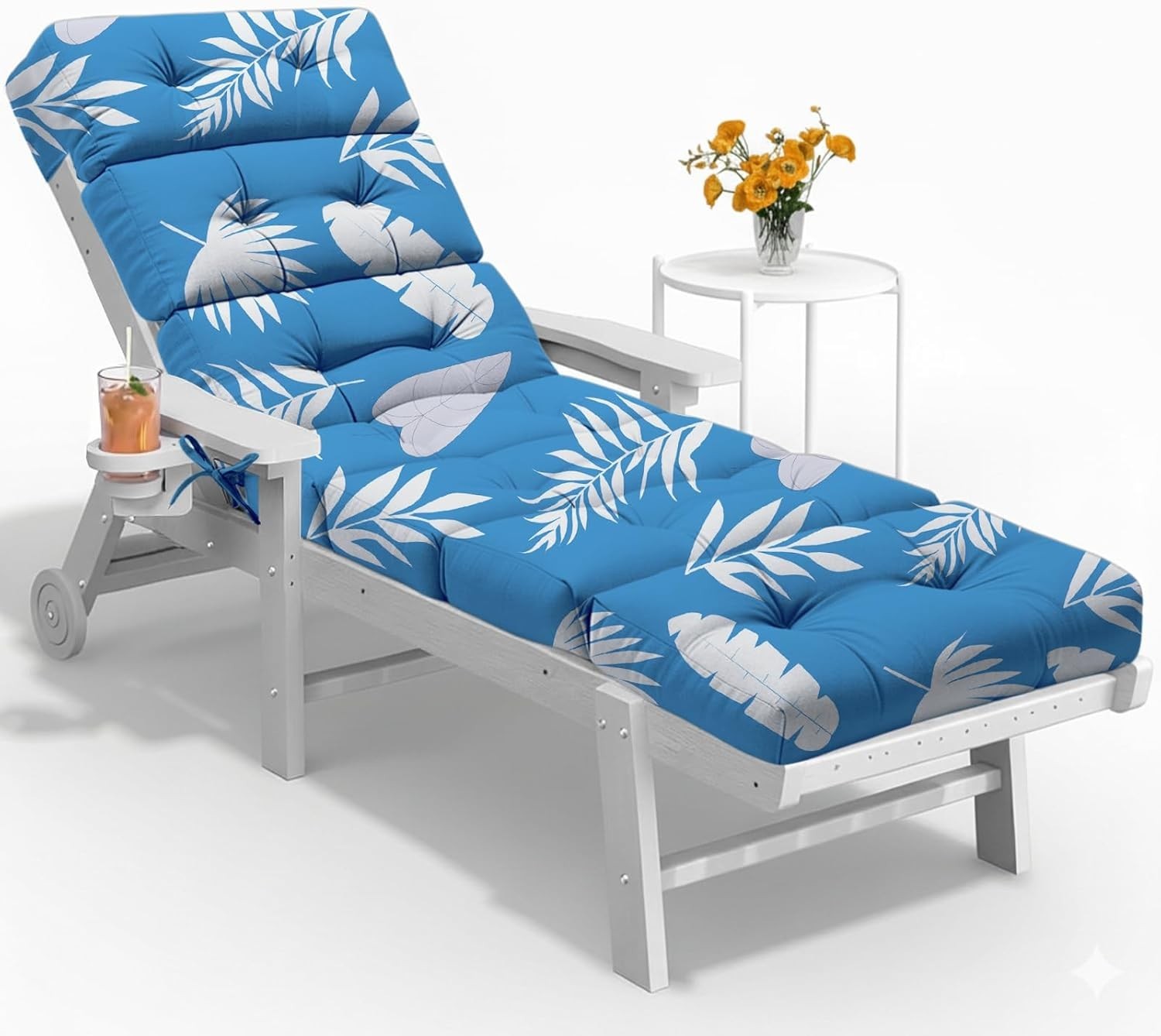All Weather Chaise Lounge Cushions Outdoor 74.4 x 22 x 4 Inches Lounge Chair US gallery