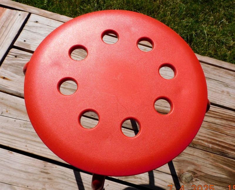 New IKEA Marius 4 Stackable Multi-Purpose Red Stools 17 1/2" Tall w/12" Seat GAR gallery