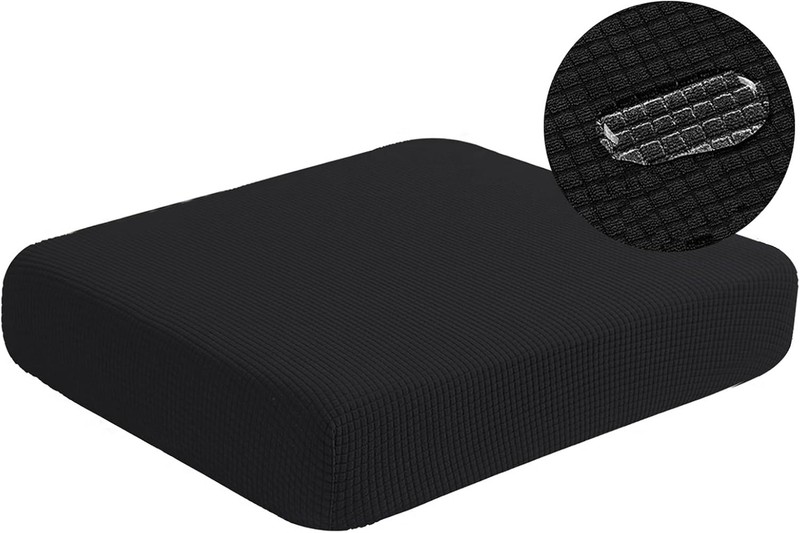 Stretch Spandex Sofa Cushion Cover - Modern Black, Easy Care, Reversible Design gallery