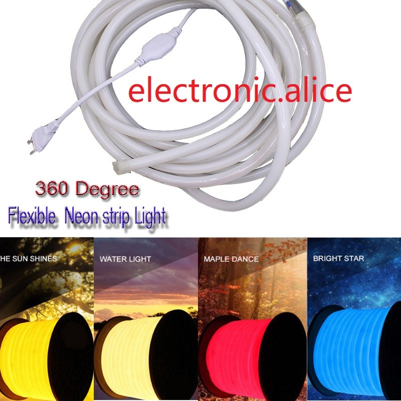 360 Degree Glow Flexible LED Neon Light 220V 120leds/m indoor outdoor Lighting gallery