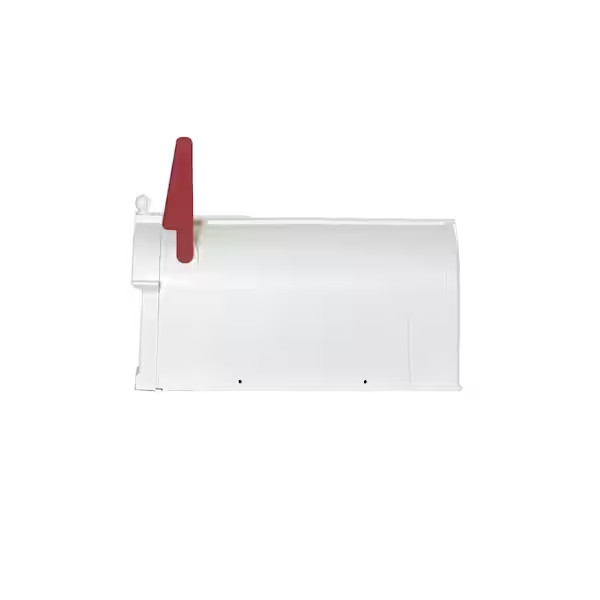 Ambrose White Post Mount Mailbox Large Plastic Residential Home Mail Box gallery