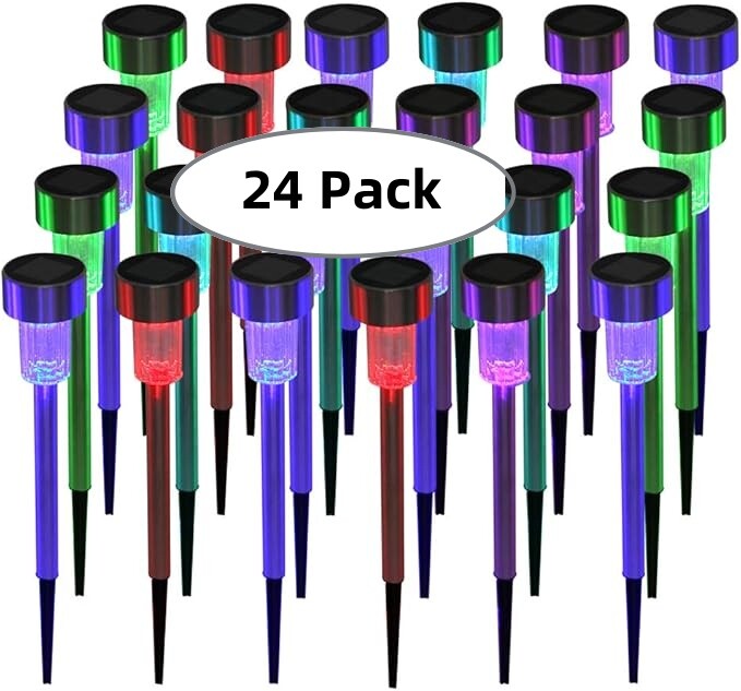 12/24PCS Solar Lights Outdoor Stainless Steel Solar Garden Lights LED Lawn Lamp gallery