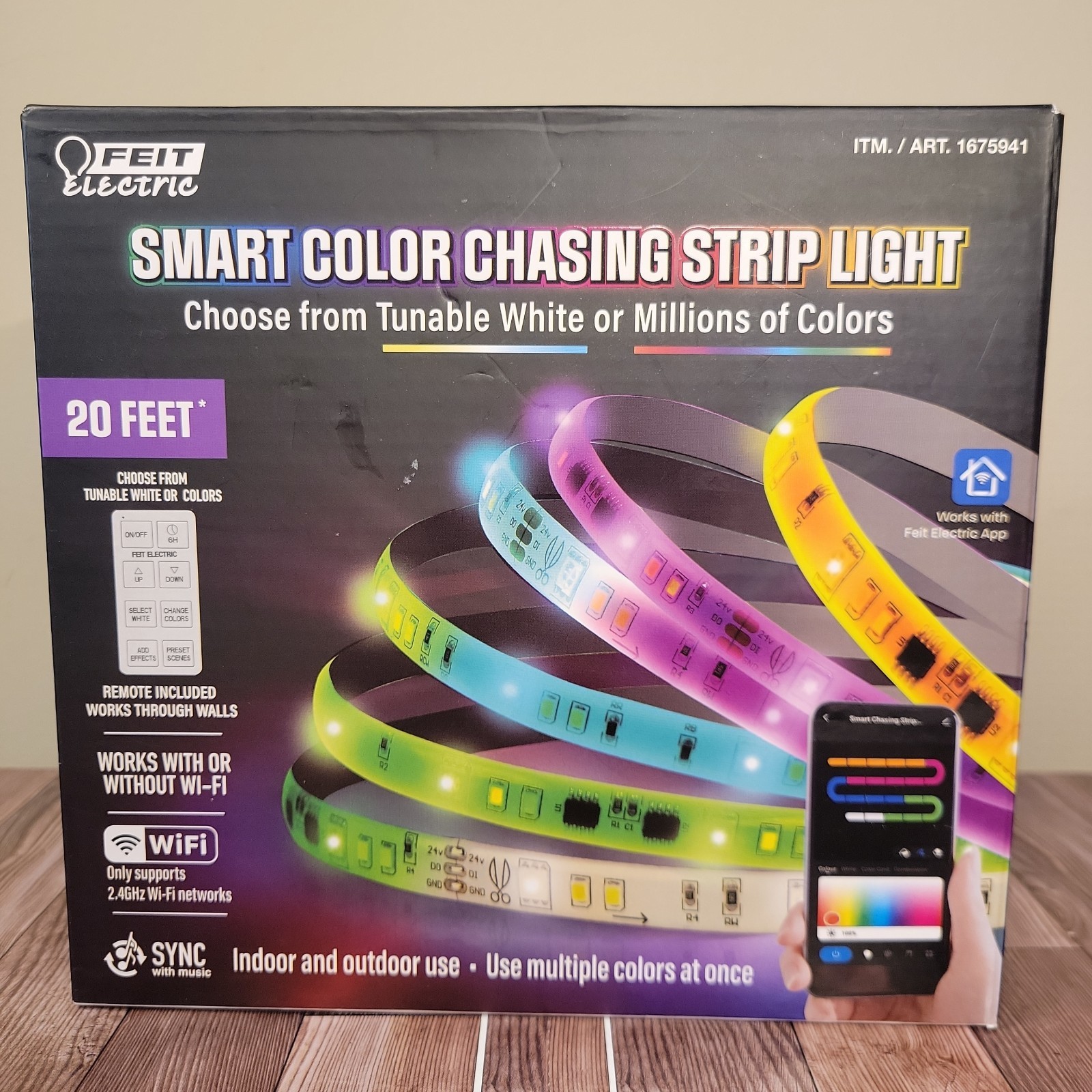 Feit Electric 20ft Smart Color Chasing LED Strip Light WiFi RGB (1675941) gallery