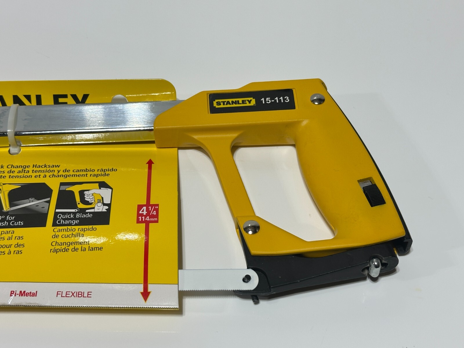 NEW Stanley 12’ High Tension Quick Change Hacksaw, Model 15-113, Yellow / Black gallery