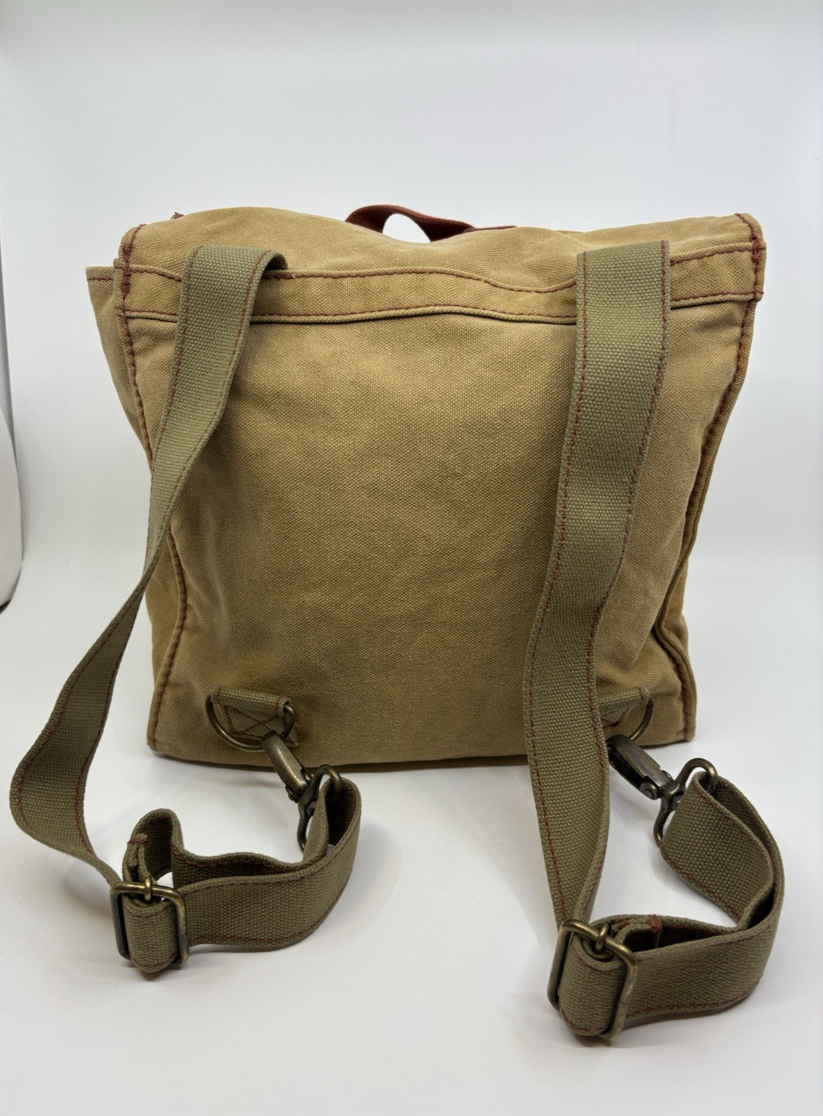 Vintage GAP Heavy Canvas Backpack Bag w/ Adjustable Straps & Handle 3