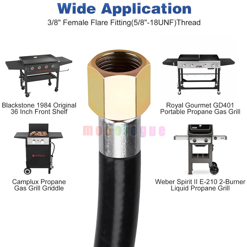 1/4" Quick Connect Hose/ Fitting, 12 Ft Propane Quick Connect Hose for RV to Gas gallery