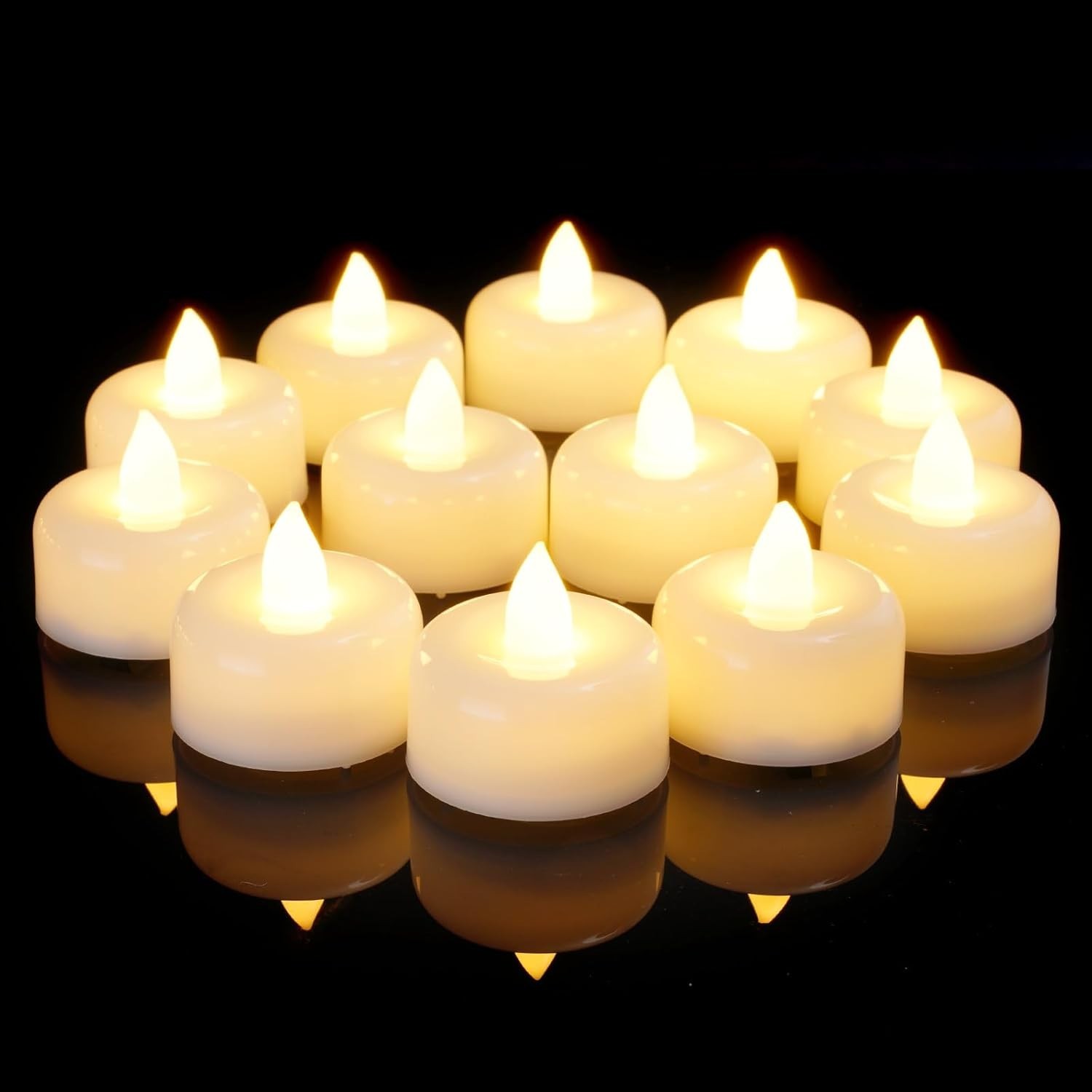Amagic Flameless LED Tea Lights Battery Candles 12 24 50 100 150 Pack gallery
