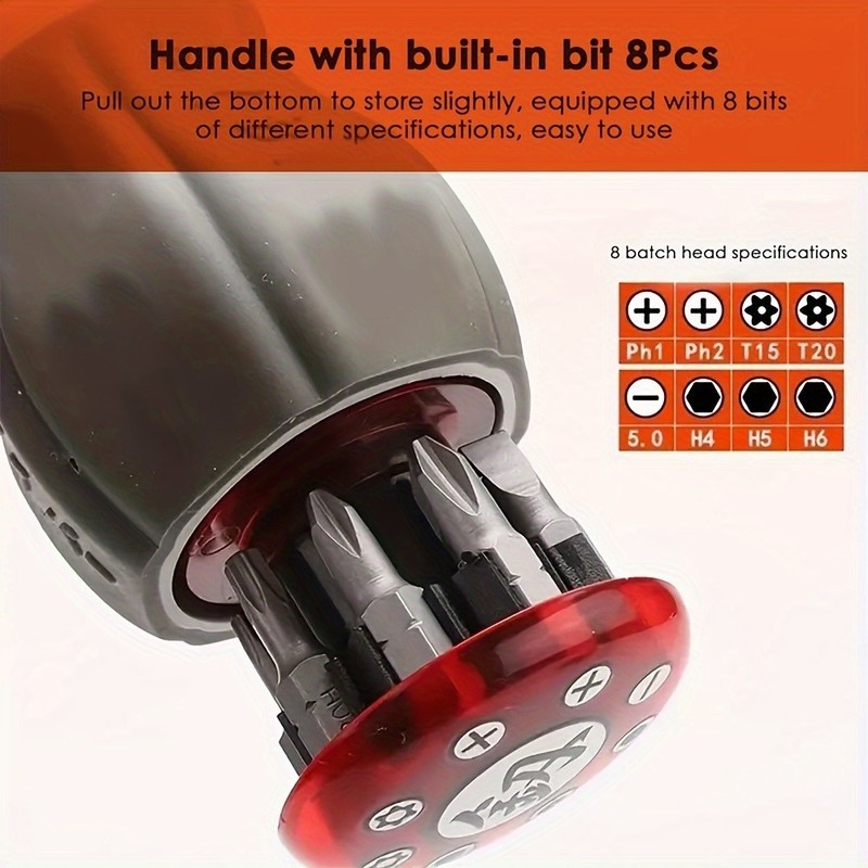 Multi-Angle Ratchet Screwdriver Set - 8 Bits, Adjustable for Tight Spaces gallery