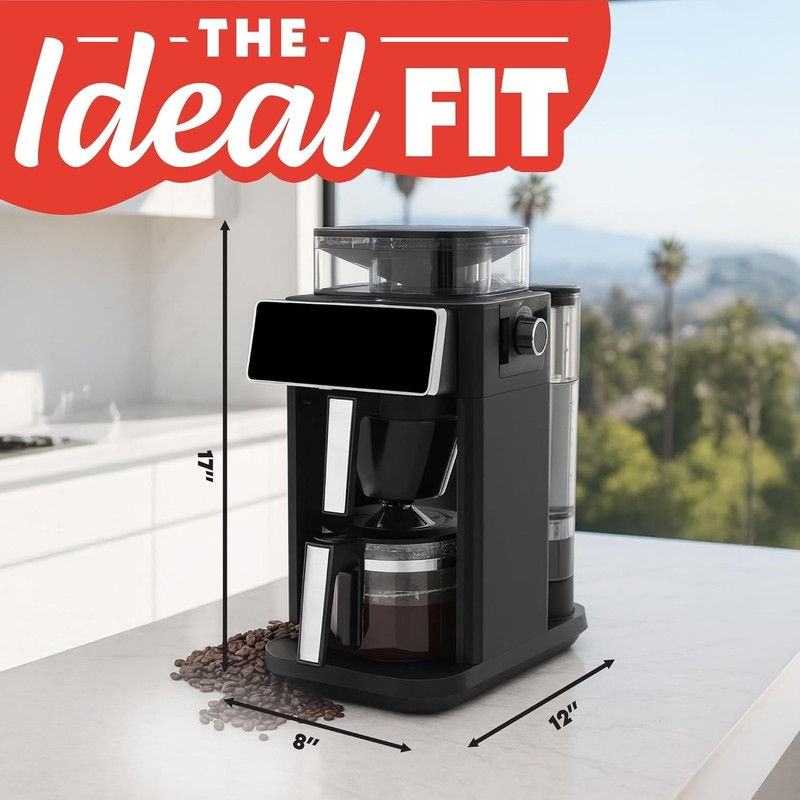 Gourmia 10 Cup Grind & Brew Programmable Coffee Maker Burr Grinder Digital Black gallery