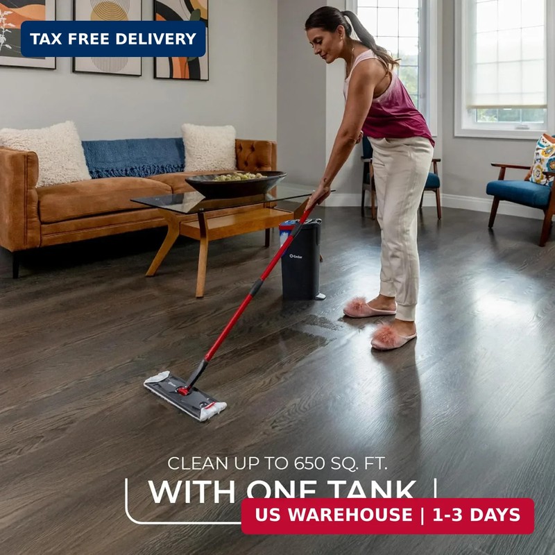 O-Cedar H2prO Flat Mop System | Quick Everyday Cleaning | Dual-Tank Fresh Water gallery
